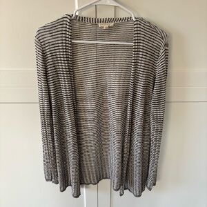 Eileen Fisher Women's Fine Organic Linen Crepe Knit Simple Cardigan Petite $228